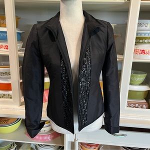 Vintage Nina McLemore Black Silk and Sequin Jacket - Size 0